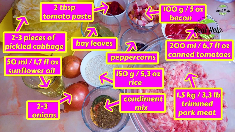Ingredients Needed to Make Romanian Cabbage Rolls
