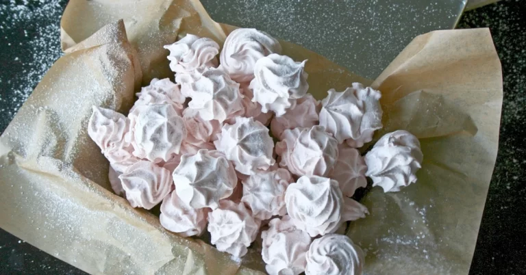 Glossy Vanilla-Lemon Meringue Marshmallow Drops, Baked to Perfection. A Delightful, Crisp Treat With a Touch of Sweetness in Every Bite.