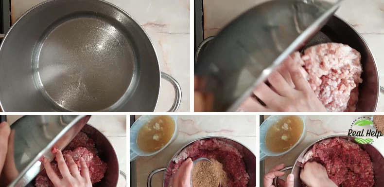Process Shots Showing How to Make Romanian Mici